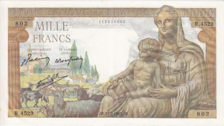 France 1000 Francs Déesse Déméter - 25-02-1943 Série R.4529