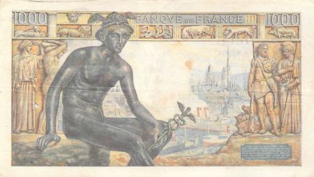France 1000 Francs Déesse Déméter - 28-01-1943 - Série J.3682 - TB