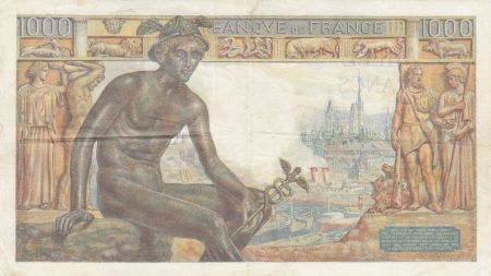 France 1000 Francs Déesse Déméter - 28-01-1943 - Série V.3625