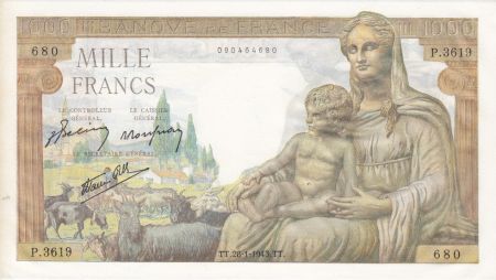France 1000 Francs Déesse Déméter - 28-01-1943 Série P.3619