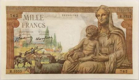 France 1000 Francs Déesse Déméter - 28-01-1943 Série R.3555 - SPL+