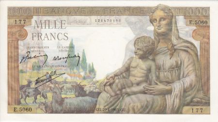 France 1000 Francs Déesse Déméter - 29-04-1943 Série E.5060