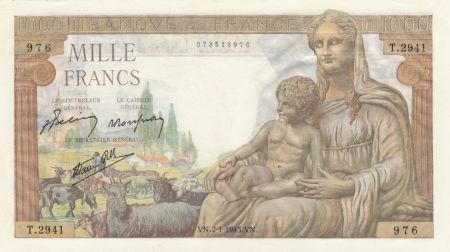 France 1000 Francs Déesse Déméter - T.2941 - 07-01-1943