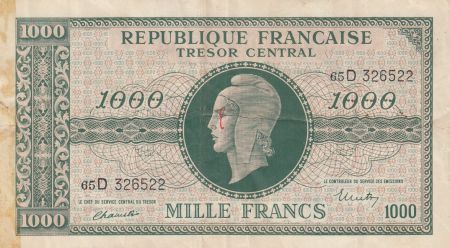 France 1000 Francs Marianne - 1945 - Lettre D - VF.13.01