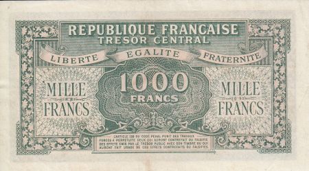 France 1000 Francs Marianne - 1945 Lettre A - Série 15 A - TTB+