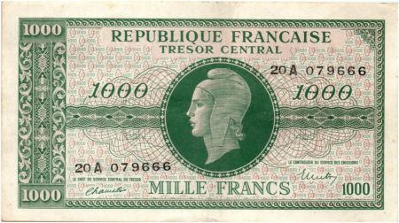 France 1000 Francs Marianne - 1945 Lettre A - Série 20 A