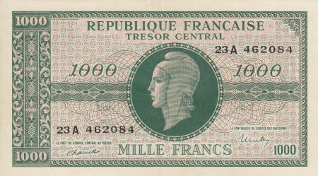 France 1000 Francs Marianne - 1945 Lettre A - Série 23 A 462084