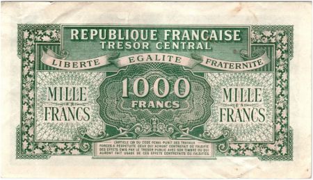 France 1000 Francs Marianne - 1945 Lettre A - Série 30 A