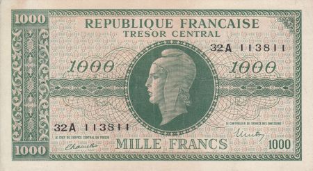 France 1000 Francs Marianne - 1945 Lettre A - Série 32 A - TTB+