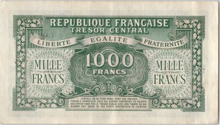 France 1000 Francs Marianne - 1945 Lettre A - Série 37 A