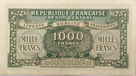 France 1000 Francs Marianne - 1945 Lettre A - Série 51 A - TTB+
