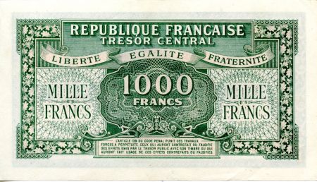 France 1000 Francs Marianne - 1945 Lettre A - Série 65 A - SPL