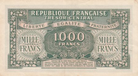 France 1000 Francs Marianne - 1945 Lettre A - Série 77 A - TTB