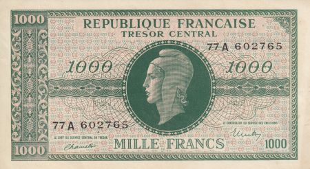 France 1000 Francs Marianne - 1945 Lettre A - Série 77 A 602765