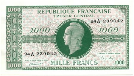France 1000 Francs Marianne - 1945 Lettre A - Série 94 A