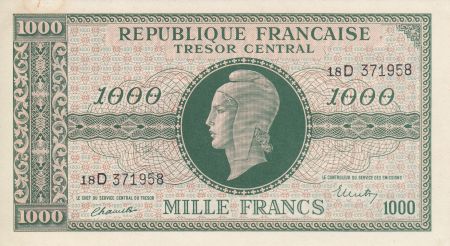 France 1000 Francs Marianne - 1945 Lettre D - Série 18 D 371958