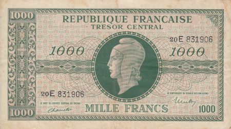 France 1000 Francs Marianne - 1945 Lettre E - Série 20 E - TB+