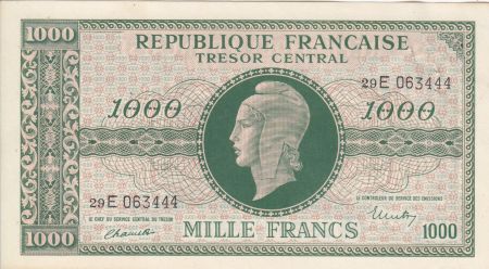 France 1000 Francs Marianne - 1945 Lettre E - Série 29 E - SUP