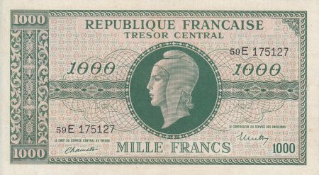 France 1000 Francs Marianne - 1945 Lettre E - Série 59 E - TTB+
