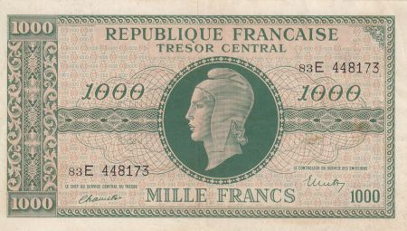 France 1000 Francs Marianne - 1945 Lettre E - Série 83 E - TTB