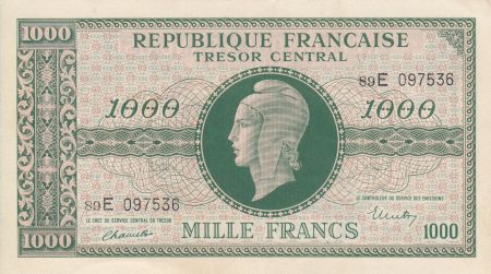 France 1000 Francs Marianne - 1945 Lettre E - Série 89 E - SUP