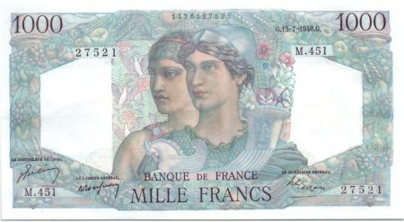 France 1000 Francs Minerve et Hercule -  15/07/1948 - Série M.451