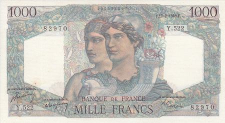 France 1000 Francs Minerve et Hercule -  17/02/1949 - Série Y. 522