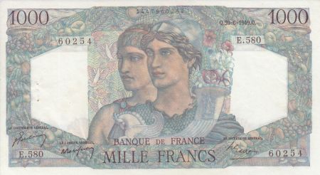 France 1000 Francs Minerve et Hercule -  30/06/1949 - Série E. 580
