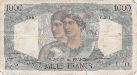 France 1000 Francs Minerve et Hercule - 01-09-1949 Série G.591 - PTB