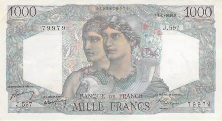 France 1000 Francs Minerve et Hercule - 01-09-1949 Série J.597 - PSUP
