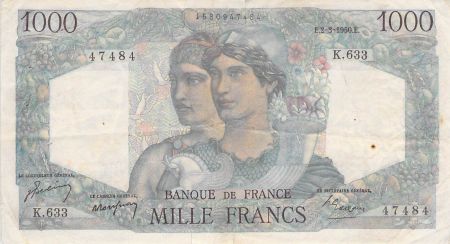 France 1000 Francs Minerve et Hercule - 02-03-1950 Série K.633 - PTTB