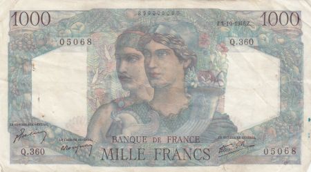 France 1000 Francs Minerve et Hercule - 03-10-1946 - Série Q.360
