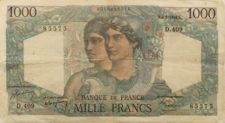 France 1000 Francs Minerve et Hercule - 05-05-1948 Série D.409 - TB+