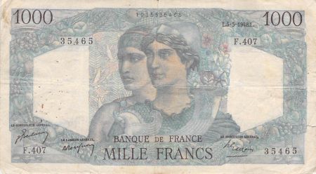 France 1000 Francs Minerve et Hercule - 05-05-1948 Série F.407 - TB+