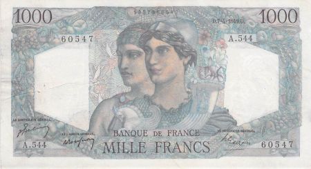 France 1000 Francs Minerve et Hercule - 07-04-1949 Série A.544 - TTB