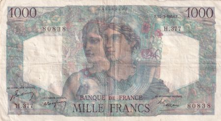 France 1000 Francs Minerve et Hercule - 11-03-1948 - Série H.377 - TTB