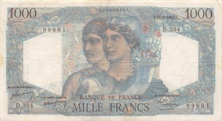 France 1000 Francs Minerve et Hercule - 11-03-1948 Série D.394 - TTB