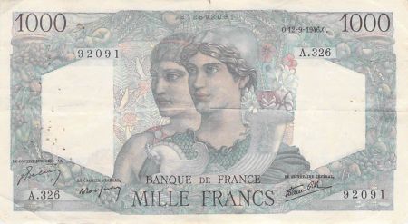 France 1000 Francs Minerve et Hercule - 12-09-1946 Série A.326 - TB