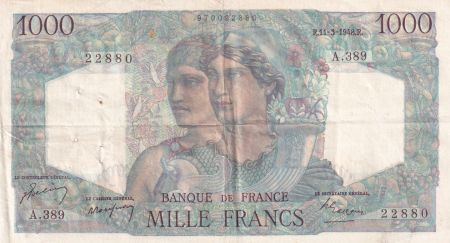 France 1000 Francs Minerve et Hercule - 16-05-1946 - Série Z.285 - TB
