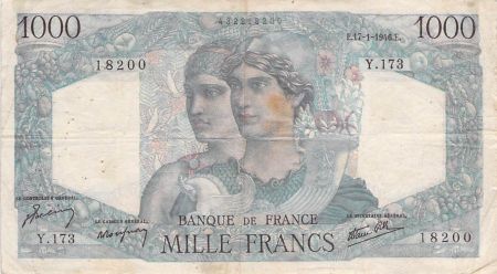 France 1000 Francs Minerve et Hercule - 17-01-1946 Série Y.173 - TB+