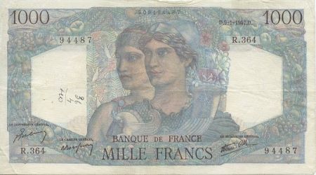 France 1000 Francs Minerve et Hercule - 1947