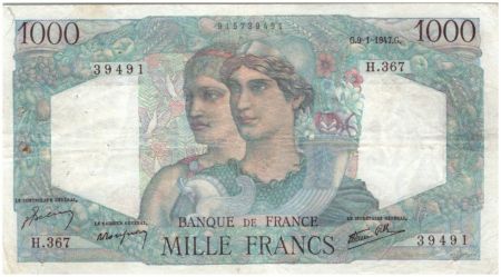 France 1000 Francs Minerve et Hercule - 1947