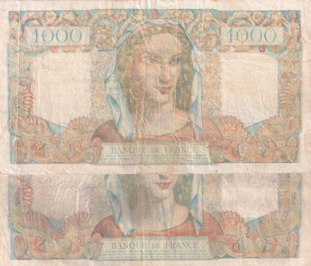 France 1000 Francs Minerve et Hercule - 1950 - Paire de faux - Série S.403 Numéro 44520 - Faux dit Rocher et Versini