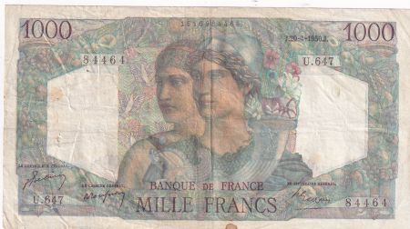 France 1000 Francs Minerve et Hercule - 20-04-1950 - Série U.647 - F.41.32