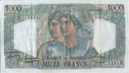 France 1000 Francs Minerve et Hercule - 20-04-1950  Série P.654
