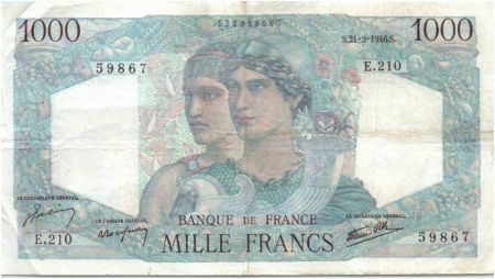 France 1000 Francs Minerve et Hercule - 21-02-1946 Série E.210