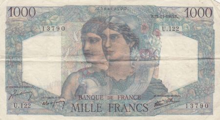 France 1000 Francs Minerve et Hercule - 22-11-1945 - Série U.122