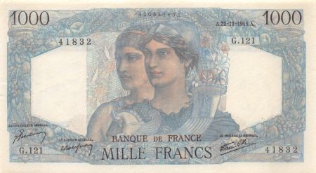 France 1000 Francs Minerve et Hercule - 22-11-1945 Série G.121 - SUP+