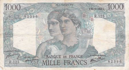 France 1000 Francs Minerve et Hercule - 22-11-1945 Série R.125 - TB+