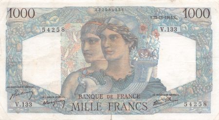 France 1000 Francs Minerve et Hercule - 22-11-1945 Série V.133 - PTTB